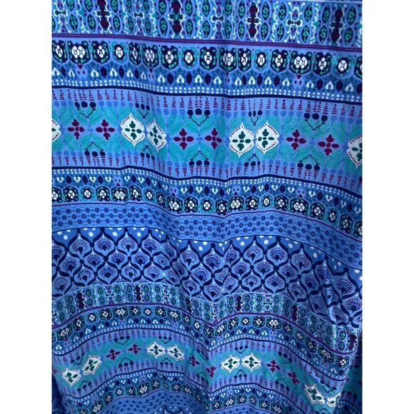 Kuhl Maxi Skirt size XS Blue Geometric Boho Festival Pull on Jersey Hippie - Picture 14 of 14